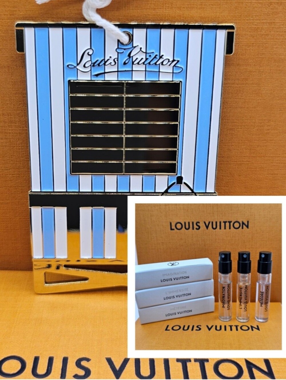 💫AUTHENTIC LOUIS VUITTON LIMITED METAL TAG CHARM ➕️ 💥3pc LV MEN FRAGRANCE